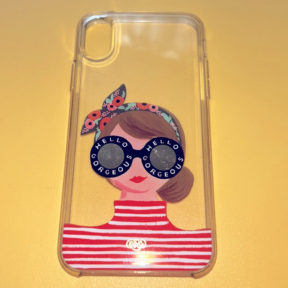 RIFLE PAPER CO. Case for iPhone 10 Xs- Gold Foil Accents - Gorgeous Girl - Picture 2 of 5